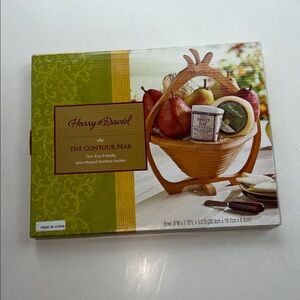Harry & David The Contour Pear Bamboo Basket - New in Box